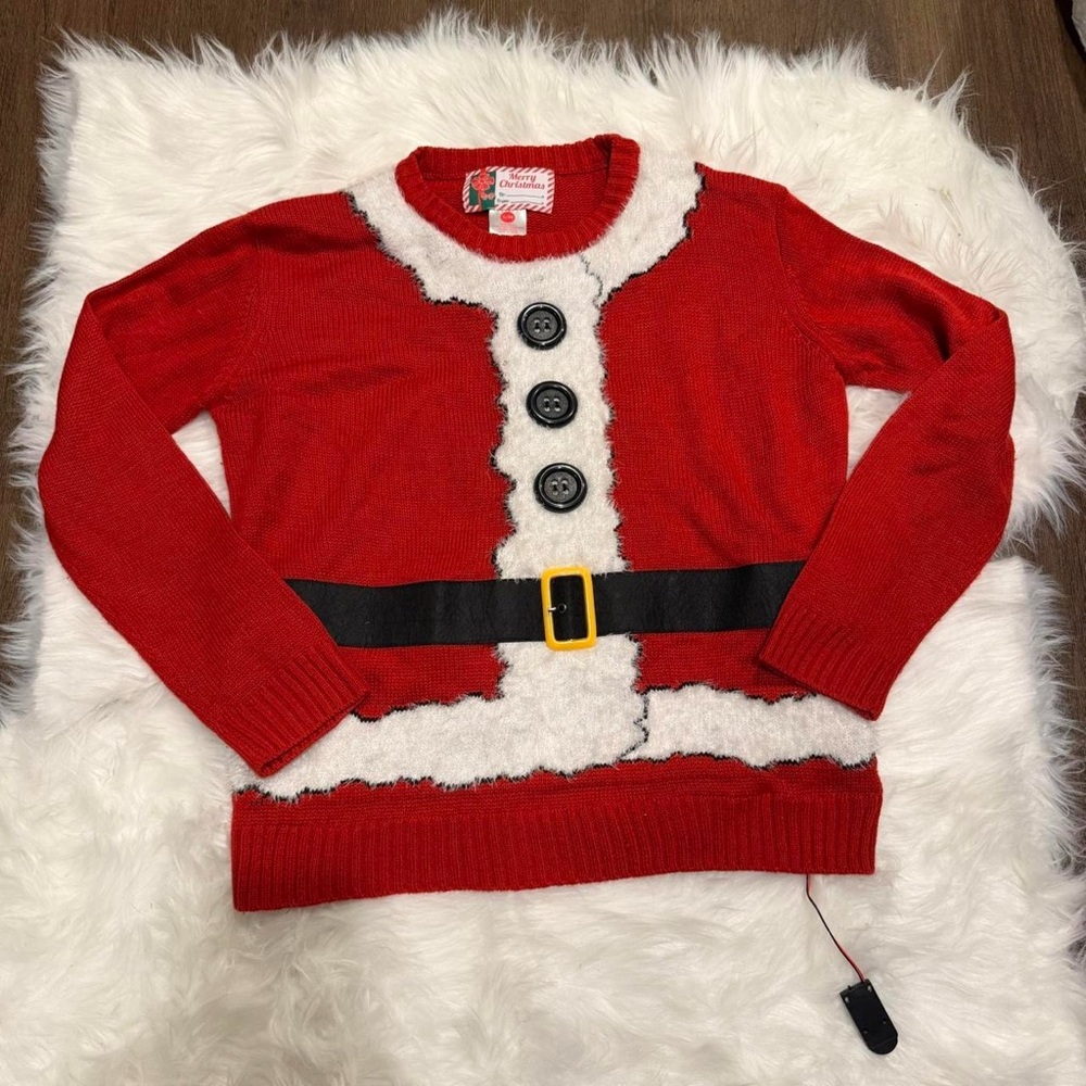 Red Light Up Christmas Santa Sweater